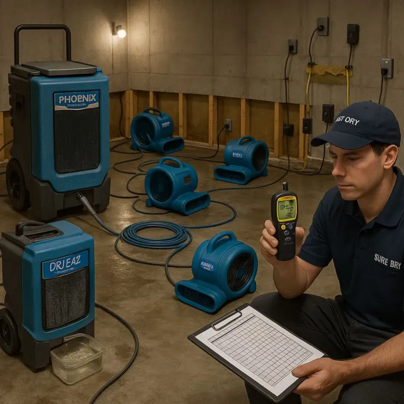 Structural Drying and Dehumidification process in Darlington County, SC